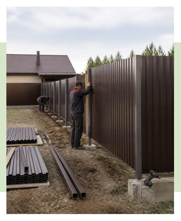 Монтаж заборов под ключ в Балтийске по цене от 2549 р. | ЗаборЭксеперт-Блт